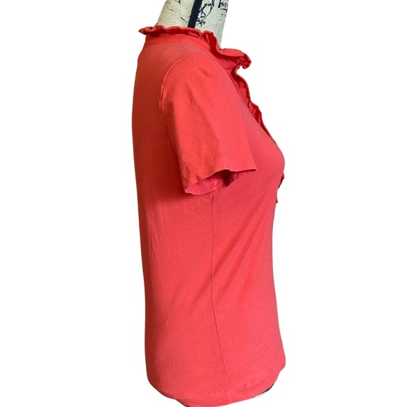 Tory Burch Red Ruffled Polo Size S - Picture 4 of 7
